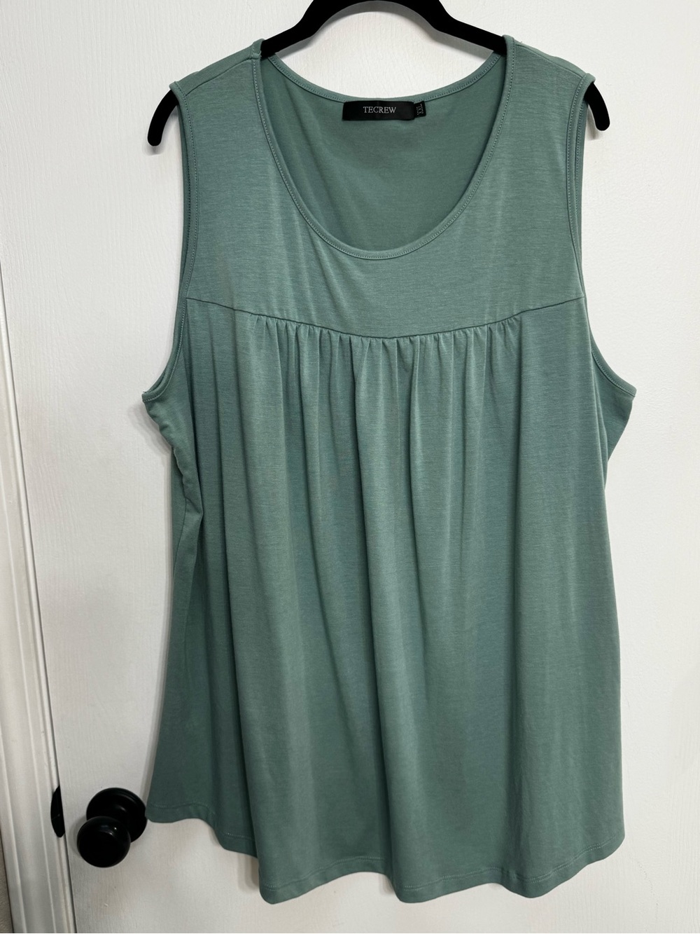 TECREW Sage Green Sleeveless Gathered Tank
